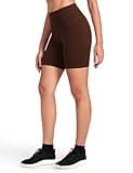 HeyNuts Women's Workout Pro Biker Short, High Waisted Tummy Control Athletic Running Spandex Yoga Shorts 6'' Java Coffee S(4/6)