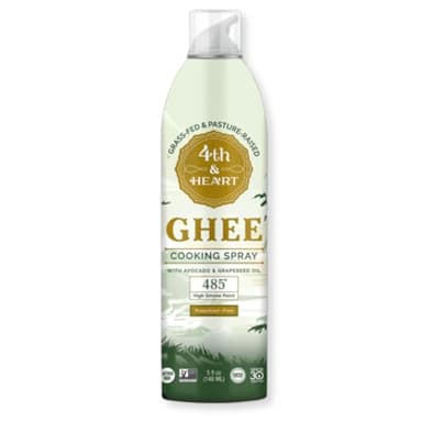 4th & Heart Ghee Cooking Spray, Non-Stick Oil Spray Made with Grass-Fed, Pasture-Raised Ghee, Lactose Free, 5 oz