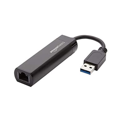 Amazon Basics USB 3.0 to 10/100/1000 Gigabit Ethernet Internet Adapter, Compatible with Windows and macOS, Black