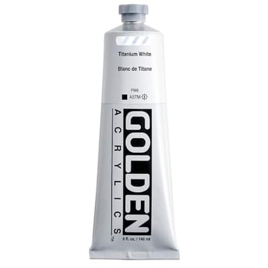 GOLDEN Heavy Body Acrylics, Titanium White, 5 fl. oz. Tube, Professional Acrylic Paint, Opaque