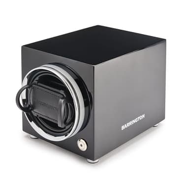 BARRINGTON Single Watch Winder for Automatic Watches with Silent Japanese Motor | Watch Winder for Rolex, Omega & Others | Adjustable TPD 650-1950 | AC Operated | Battery Backup (Shadow Black)