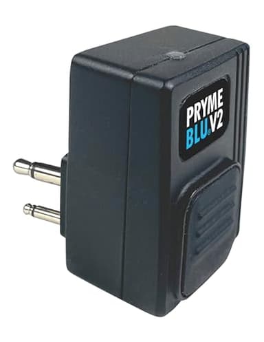 PRYMEBLU® BT-503-V2 Bluetooth Wireless PTT Button and Headset Adapter. Compatibility: Designed to fit Motorola Two-Pin M1 (x03) radios, Including Digital Models.