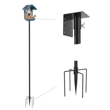 Vekniqo 79 Inch Mounting Pole Compatible with Bird Buddy-5 Base Heavy Duty and Adjusatble Pole Mount Compatible with Bird Buddy