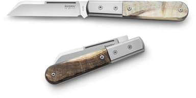 LionSTEEL Barlow Traditional Gentlemen’s Folding Pocket Knife, Collector Quality Folder for EDC, Titanium Bolsters, M390 Steel, Made in Italy (Sheepsfoot, Ram Inlay)