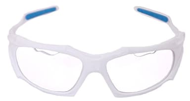 Python Full Framed (Clear Lense/White Frame) Racquetball Eye Protection (Pickleball, Squash) (Eyewear, Goggle, Eyeguard) These come with a lense, they are not lense less.