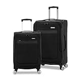 Samsonite Ascella 3.0 Softside Expandable Luggage with Spinners, Black, 2PC SET (Carry-on/Medium)