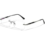 UNIEOWFA Pure Titanium Rimless Glasses Frame for Men Rectangle Optical Frameless Eyeglasses Frames Lightweight Eyewear YJ2201