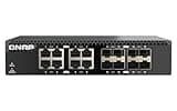 QNAP QSW-3216R-8S8T-US 16-Port Half-Width Rackmount 10GbE Unmanaged Switch for SMB/SOHO high-Speed Networking environmen
