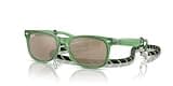 Ray-Ban Junior RJ9052S New Wayfarer Square Sunglasses, Opal Green/Brown Mirrored Dark Gold, 47 mm