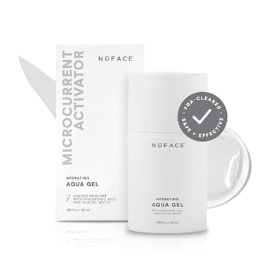 NuFACE Aqua Gel Activator - Microcurrent Conductive Gel & Activator Powered by IonPlex & Hyaluronic Acid to Enhance Results of NuFACE Microcurrent Facial Device - Improves Skin Radiance (1.69 oz)