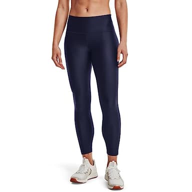 Under Armour Womens HeatGear Armour High Waisted Ankle No-Slip Leggings, Midnight Navy (410)/White, Medium