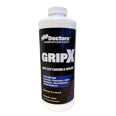 SlipDoctor's GripX Non-Slip Coating and Sealant for Indoor and Outdoor Tiles, Concrete and Natural Stone - Clear Anti-Slip for Slip Resistant Flooring