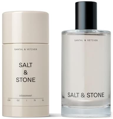 Salt & Stone Signature Scent Duo Set | 48 Hour Aluminum-Free Deodorant & Hydrating Body Mist | Skincare-Infused Deodorant & Body Spray | Santal & Vetiver