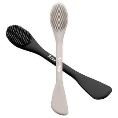 Face Mask Brush Applicator, Mask Brushes For Facials Cleansing & Exfoliating, Facial Clay Mask Applicator Tool Silicone Mask Spatula Cream Skincare For Apply Cream, Lotion, Mud, Clay (Black+Starlight)