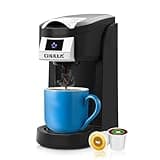 CHULUX Classic Single Serve Coffee Maker for K Cup, One Button Easy Coffee Machine for Office, RV, Travel and Dorm, Matte Black