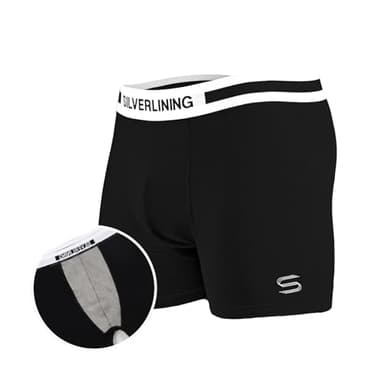 SILVERLINING E M F Blocking Underwear for Men – Boxer Brief with Anti Odor Silver Fabric, No Ride Up Legs | Faraday Shielding (US, Alpha, X-Large, Regular, Regular, 1, Black)