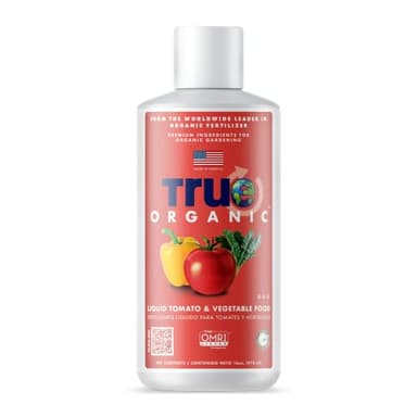 True Organic Liquid Tomato & Vegetable Food – Organic Fertilizer for Superior Harvests – 16 fl. oz. Bottle Covers 30 Sq. Ft.