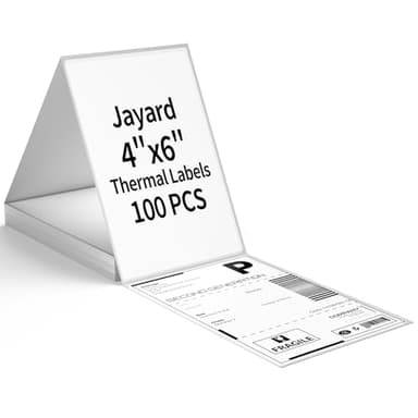 4" x 6" Direct Thermal Shipping Labels, for Commercial Grade Shipping, Perforated and Strong Adhesive Label Paper, Compatible with Most Rollo, Zebra, Munbyn, Nelko, Thermal Printers (100Lables/Stack)
