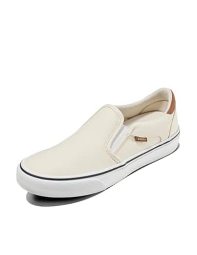 Vans Men's Asher Deluxe Slip-On Shoe - Casual Everyday Fashion Sneakers. Deluxe Woven Turtledove. 9.5