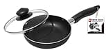 Bene Casa - Black Nonstick Aluminum Frying Pan with Glass Lid (6") - Dishwasher Safe for Easy Cleaning