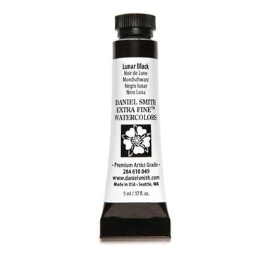Daniel Smith Extra Fine Watercolor Paint, 5ml Tube, Lunar Black, 284610049, 0.17 Fl Oz (Pack of 1)