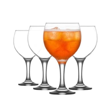 LAV Gin and Tonic, Aperol Spritz Glass Set 4-Piece, 21.75 oz, Clear Balloon Wine Glasses with Stem for Red, White Wine, Cocktails, Oversize Large Goblets for Spritz, Water