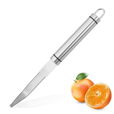 Stainless Steel Grapefruit Knife Curved Serrated Blade - Ergonomic Fruit Cutter for Citrus, Kitchen Tool with Dishwasher Safe Design