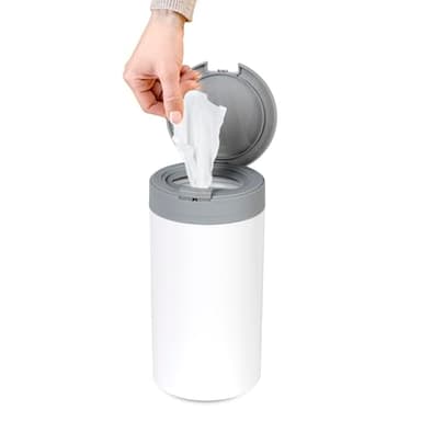 Inevibe Disinfecting Wipes Dispenser - Push Button Decorative Holder for Standard Cleaning Wipes Container, Use in Kitchen Countertop, Bathroom, Classroom (White)