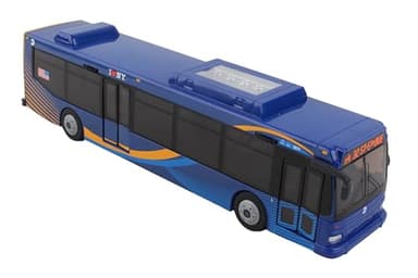 Daron MTA Bus – 11-Inch Single Bus in New Blue Livery – Officially Licensed Friction-Powered Toy with Rolling Wheels and Functional Doors for Kids Ages 3+