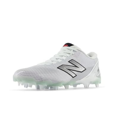 New Balance Men's FreezeLX V5 Low Lacrosse Shoe, White/Black/Silver Metallic, 9 M