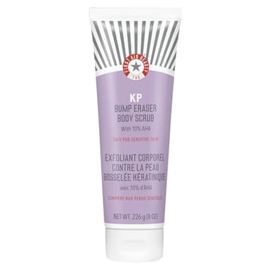 First Aid Beauty KP Bump Eraser Body Scrub with 10% AHA, Keratosis Pilaris Skin Exfoliator with Glycolic and Lactic acids, Helps Reduce Chicken Bumps, Safe for Sensitive Skin, 8 oz