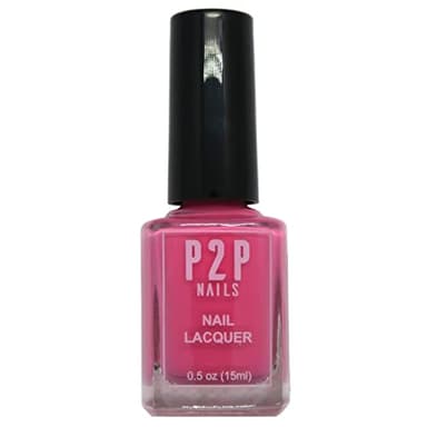 P2P Nails Pink Nail Lacquer - Non Chip Quick Dry Pink Nail Gel - All Season Pink Nail Polish - Salon Quality Nail Polish (Coral Reefs)