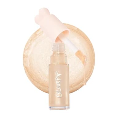 ColourPop Hi-Lite Dewy Liquid Highlighter - Ultra-Reflective Face & Body Illuminator - Glowy Summer Makeup with Hyaluronic Acid & Niacinamide for a Blendable Glow - Sugar Donut (0.38 oz)