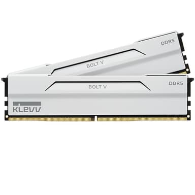 KLEVV Bolt V DDR5 32GB (2x16GB) 6000MHz CL28 SK Hynix A-Die 1.35V Gaming Desktop Ram Memory XMP 3.0 / AMD Expo Ready - White (KD5AGUA80-60B280I)
