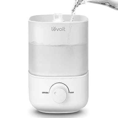LEVOIT Top Fill Humidifiers for Bedroom, 2.5L Tank for Large Room, Easy to Fill & Clean, 28dB Quiet Cool Mist Air Humidifier for Home Baby Nursery & Plants, Auto Shut-off for Safety, 25H