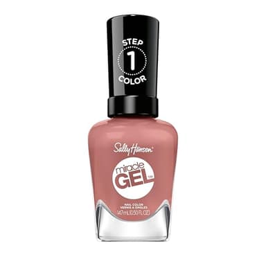 Sally Hansen Miracle Gel Salon Quality Nail Polish | Gel-Like Formula, Two-Step System, No UV Light Needed, Long Lasting | Opaque, Creme | 240 Wild & Free | Dusty Plum Pink Nail Polish