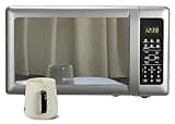 Emerson MW7601SL Compact Countertop Microwave Oven with Sleek Mirrored Finish Door 10 Power Levels, 6 Auto Menus, Glass Turntable and Child Safe Lock, 0.7 Cu. Ft, Silver