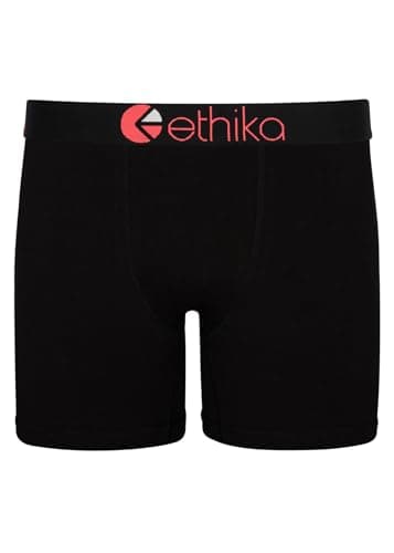 Ethika Men’s Mid Boxer Brief, 4-Way Stretch Performance Underwear - Black Seal (BLK, XL)