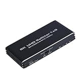 8K@60Hz HDMI Splitter 1 in 3 Out, 1x3 HDMI 2.1 Splitter Support 4K@120Hz, 1080P@240Hz VRR HDCP2.3 HDR HDR10 48Gbps EDID Dolby Atmos 7.1ch, Only Duplicate/Mirror Screens Not Extend