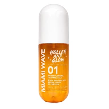 Holler And Glow Miami Wave Salted Caramel Body & Hair Mist, Body Spray For Women, Hair Perfume, Fragrance, Sweet Coconut, Vanilla Scented, Warm & Sweet Fragrance Notes, 8.11 Fl Oz