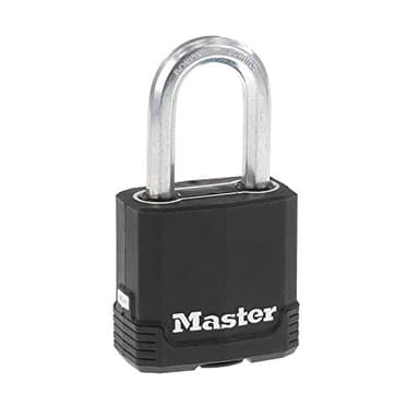 Master Lock Magnum Heavy Duty Outdoor Padlock with Key, Weather Resistant Body and Cut Safe Shackle Make Lock Perfect for Fences, Gates, Sheds, M115XDLF,Black