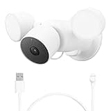 Google Nest Cam with Floodlight - Outdoor Camera - Floodlight Security Camera, White, 1 Count with Extra Replacement Cable