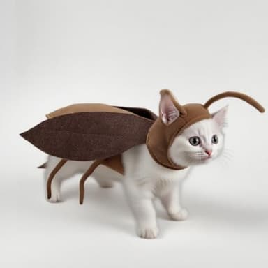 Pet Costume for Cats & Dogs, Cockroach-Themed Jumpsuit with Antennae, Cute & Silly Outfit for Halloween, Birthday, Party & Holiday Events (One Size,Brown)