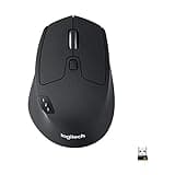 Logitech M720 Triathlon Multi-Device Wireless Mouse, Bluetooth, USB Unifying Receiver, 1000 DPI, 6 Programmable Buttons, 2-Year Battery, Compatible with Laptop, PC, Mac, iPadOS - Black