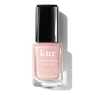 LONDONTOWN Kur Nail Ridge Filler - Smoother - Strengthener - Filler for Damaged Uneven Nails - Fortifying, Self Leveling Base, Vegan, Cruelty Free, Paraben Free, Petal Pink, 0.4 fl oz