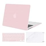MOSISO Plastic Hard Shell Case & Keyboard Cover Skin & Screen Protector Only Compatible with MacBook Air 11 inch (Models: A1370 & A1465), Rose Quartz