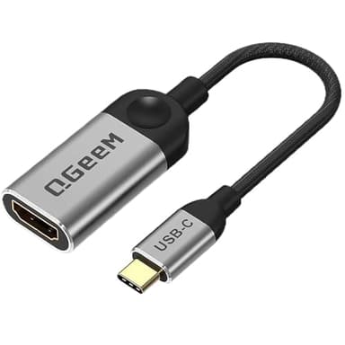 QGeeM USB C to HDMI Adapter 4K Cable, USB Type-C to HDMI Adapter [Thunderbolt 3/4 Compatible] for Laptop MacBook Pro/Air, iPhone15 16 Pro/max,GalaxyS8-S23,XPS,Pixelbook,Thinkpad,Surface,Ipad Pro etc.