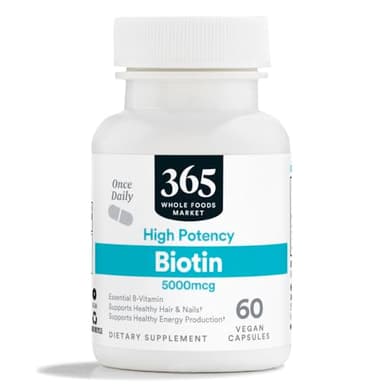 365 by Whole Foods Market, High-Potency Biotin 5000mcg, Vegan, 60 Count