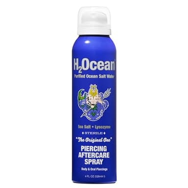 H2Ocean Piercing Aftercare Spray and Keloid Bump Removal– Sea Salt Spray for Body and Facial Piercings – Ear, Nose, Navel, Oral & Body Piercing Cleaner, Aftercare Solution for New Piercings– 4oz