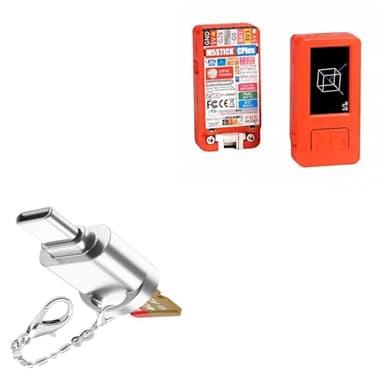 BoxWave Adapter Compatible with M5Stack M5StickC Plus ESP32-PICO Mini IoT Development Kit - Micro SD Card miniReader, USB Type-C OTG Reader USB3.0 Adapter Keychain - Metallic Silver